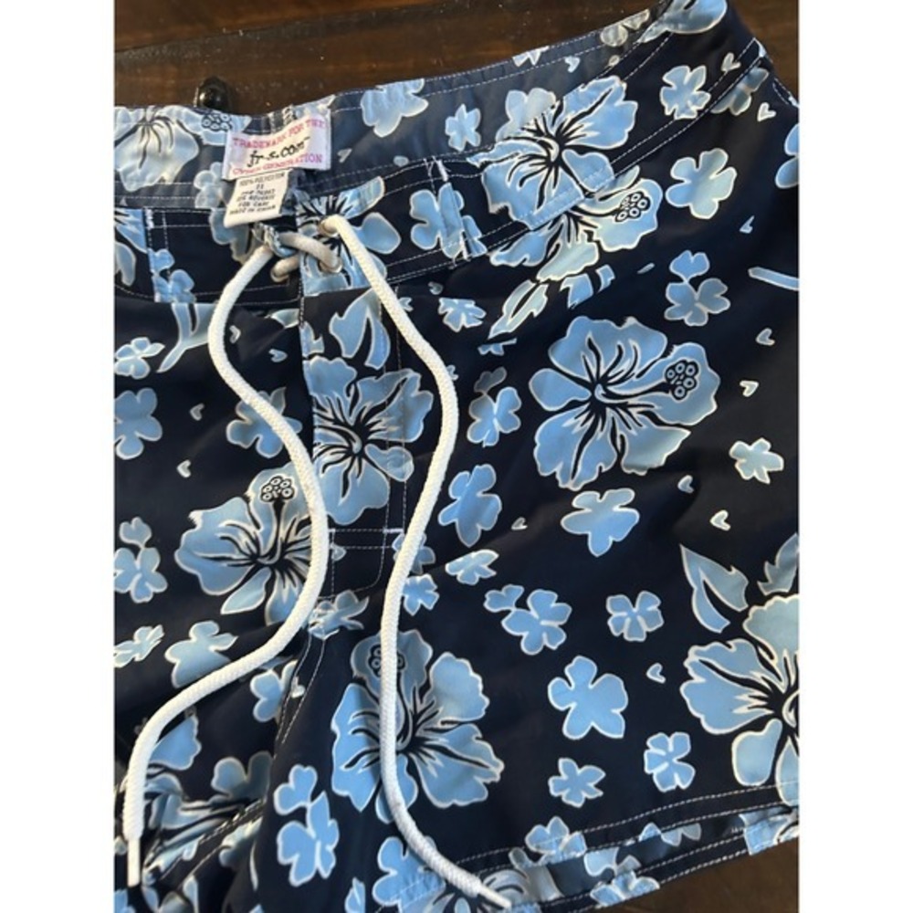 Y2K Jr-s.com Cyber Generation Womens Blue Hibiscus Floral Board Shorts Size 11 - Picture 4 of 8